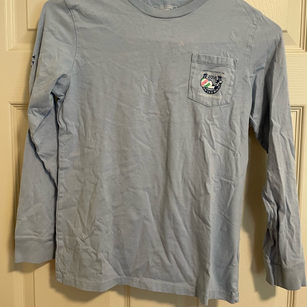 Vineyard Vines Kentucky Derby long sleeve light blue t-shirt children’s size M